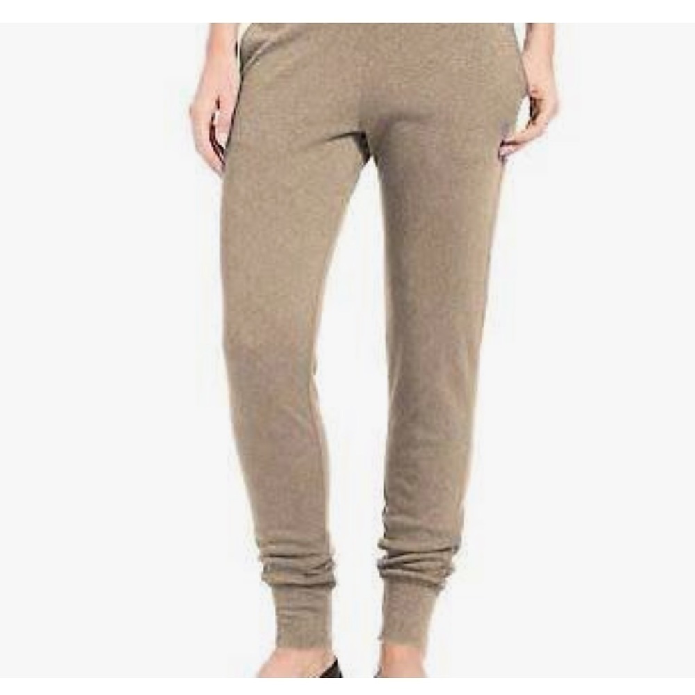 NWT Hue Heather Oatmeal Jersey Relaxed Weekend Travel Jogger